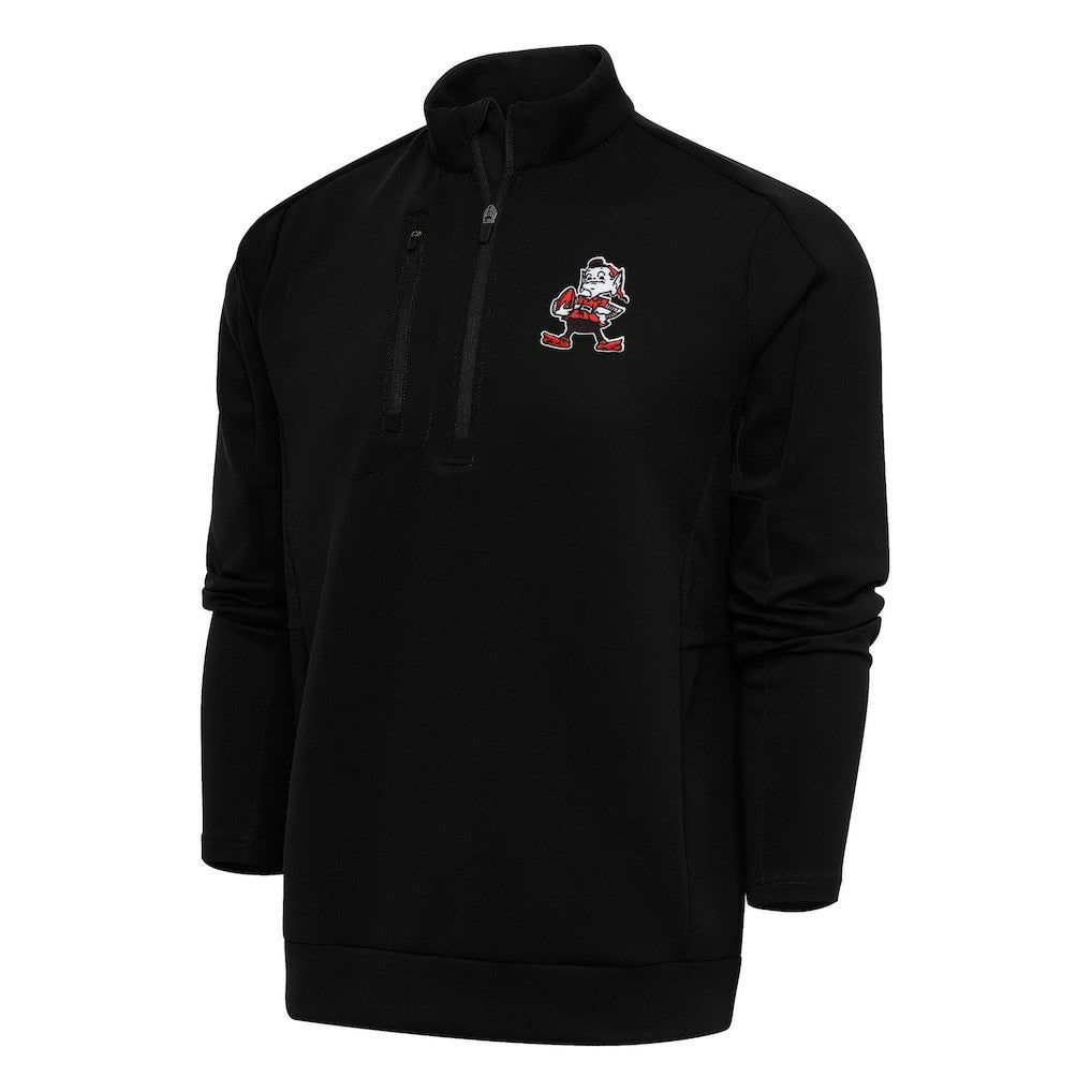 Antigua Team Logo Throwback Generation Quarter-Zip Pullover Top - Cleveland Browns