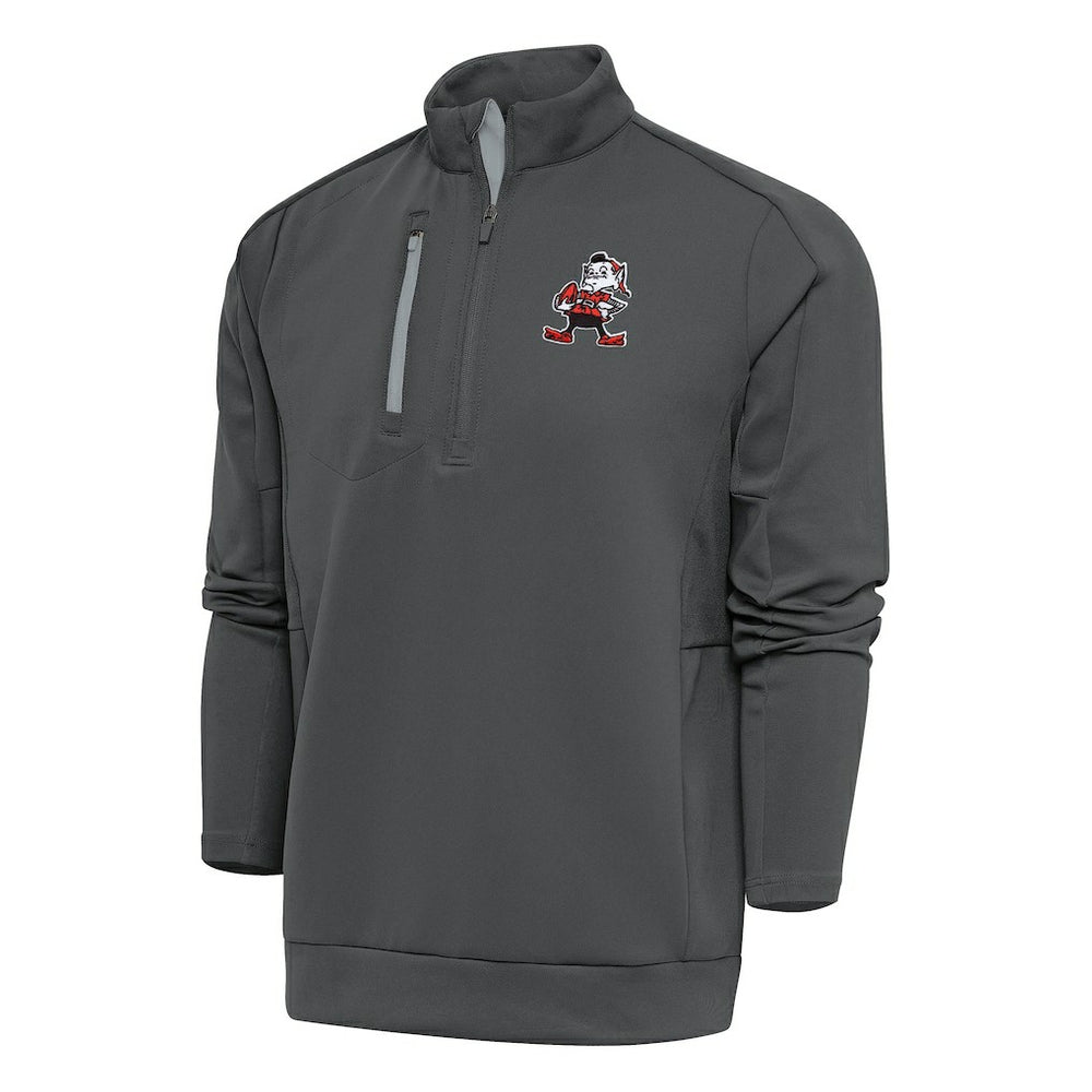 Antigua Team Logo Throwback Generation Quarter-Zip Pullover Top - Cleveland Browns