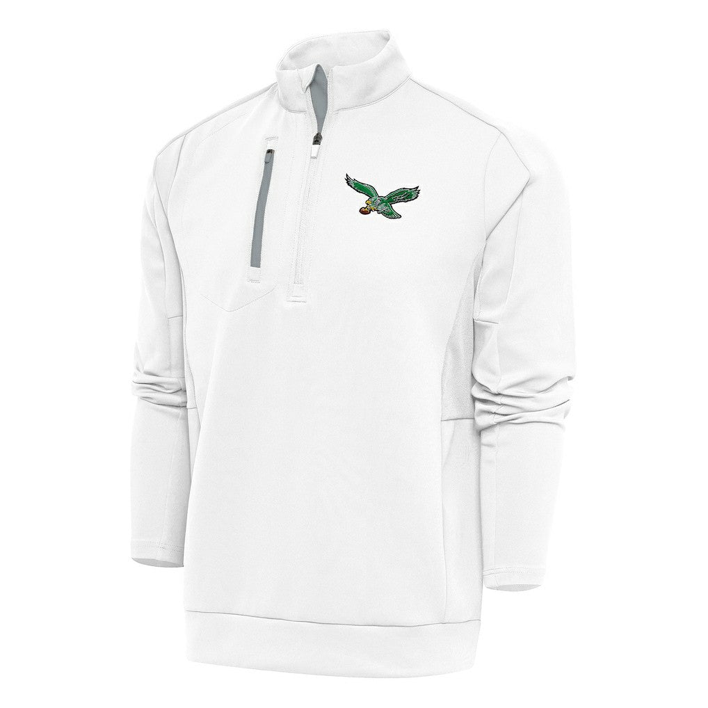 Antigua Team Logo Throwback Generation Quarter-Zip Pullover Top - Philadelphia Eagles