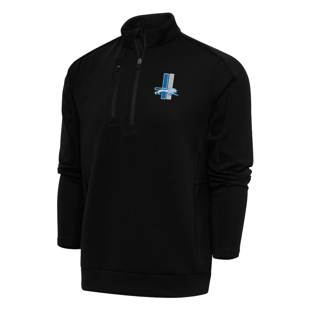 Antigua Team Logo Throwback Generation Quarter-Zip Pullover Top - Detroit Lions