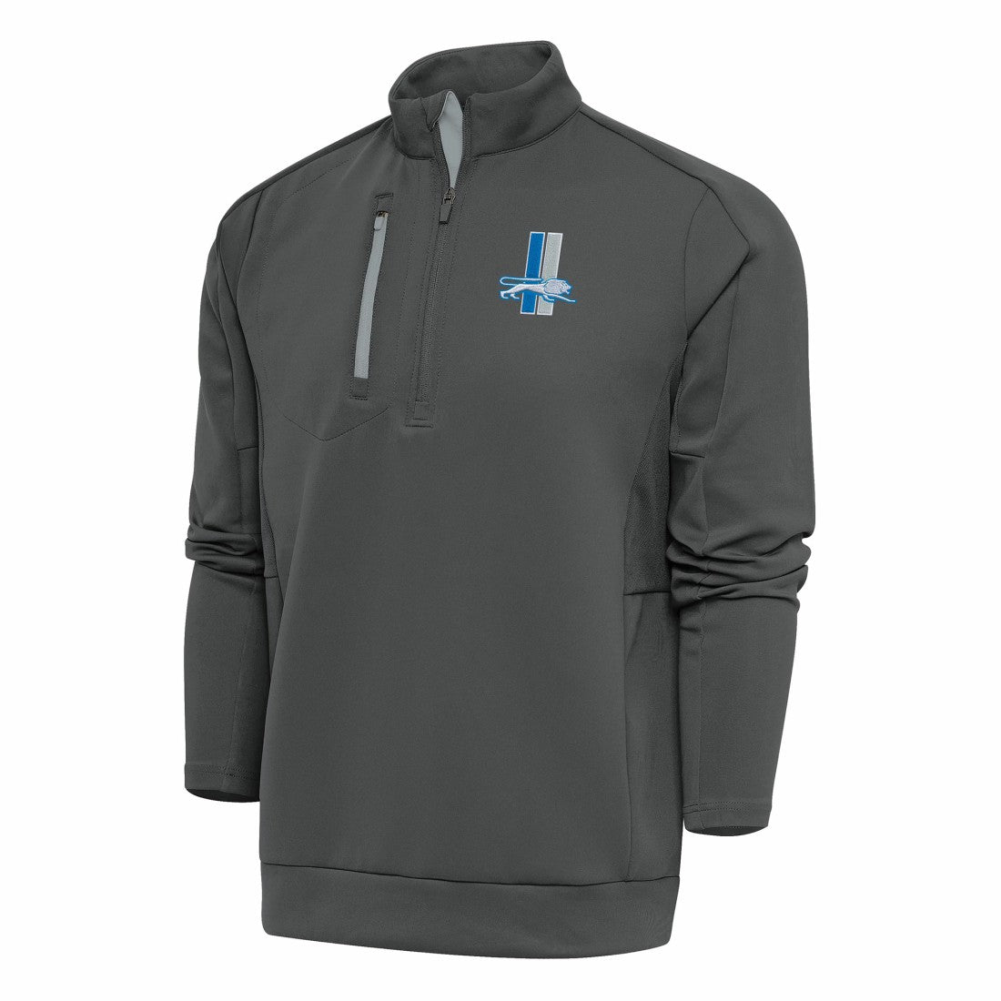 Antigua Team Logo Throwback Generation Quarter-Zip Pullover Top - Detroit Lions