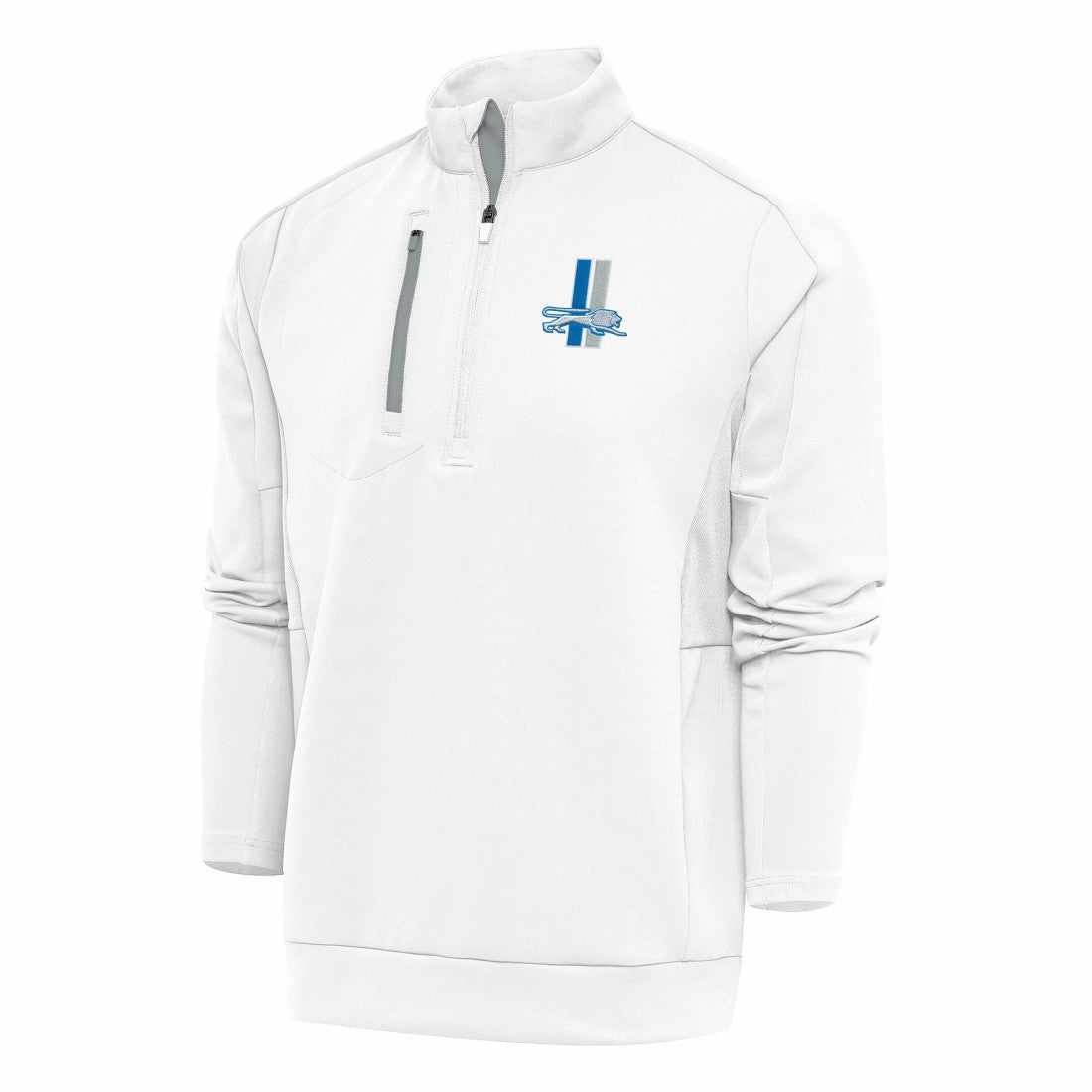 Antigua Team Logo Throwback Generation Quarter-Zip Pullover Top - Detroit Lions