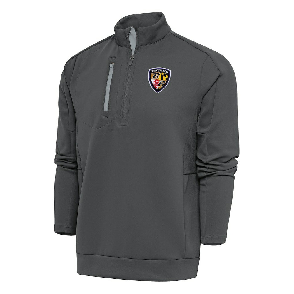 Antigua Team Logo Throwback Generation Quarter-Zip Pullover Top - Baltimore Ravens