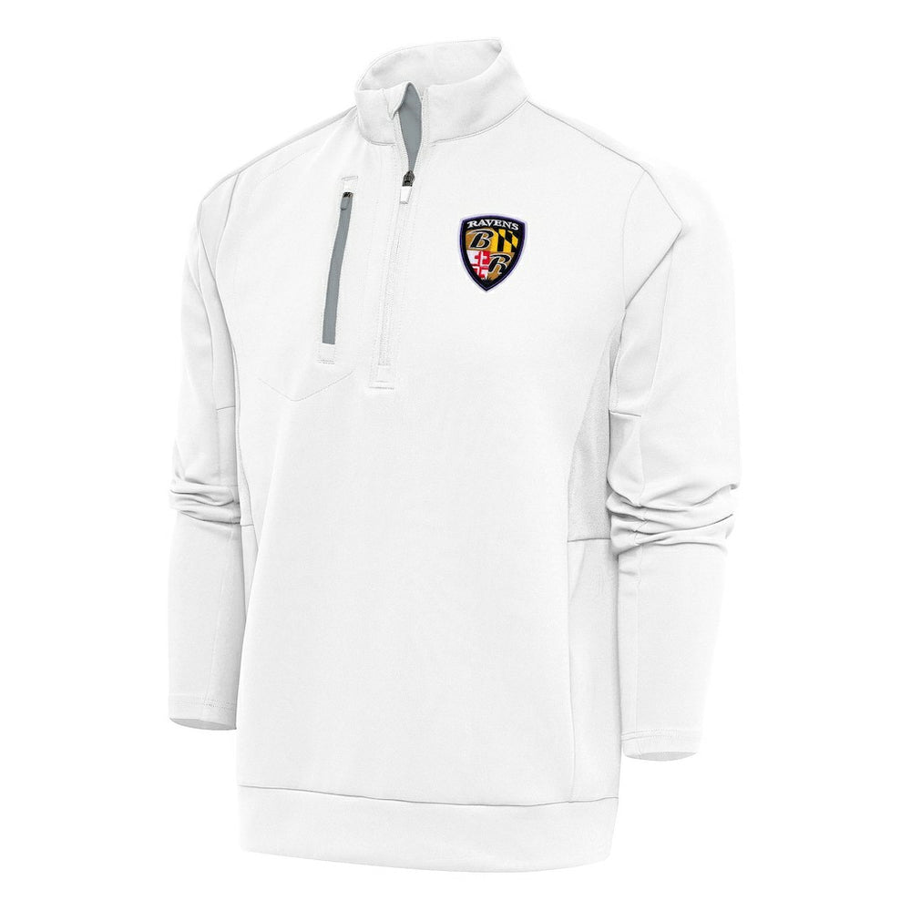 Antigua Team Logo Throwback Generation Quarter-Zip Pullover Top - Baltimore Ravens