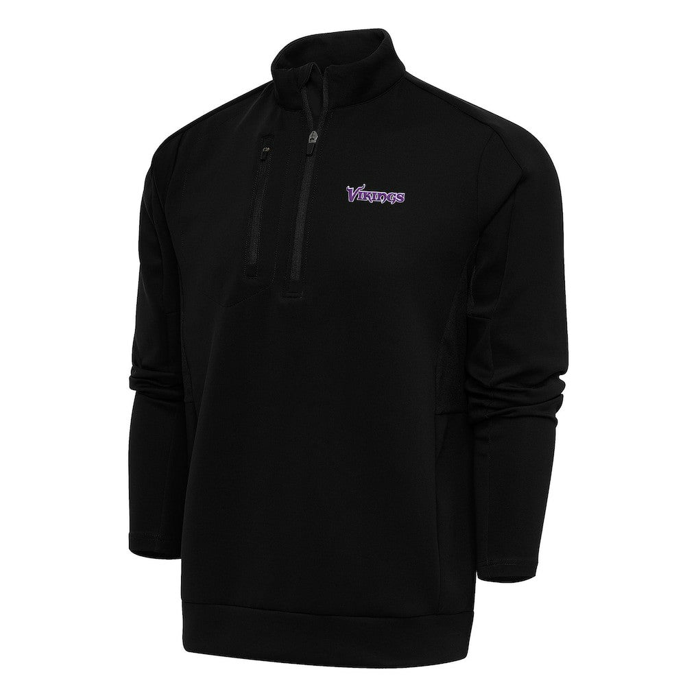 Antigua Team Logo Throwback Generation Quarter-Zip Pullover Top - Minnesota Vikings