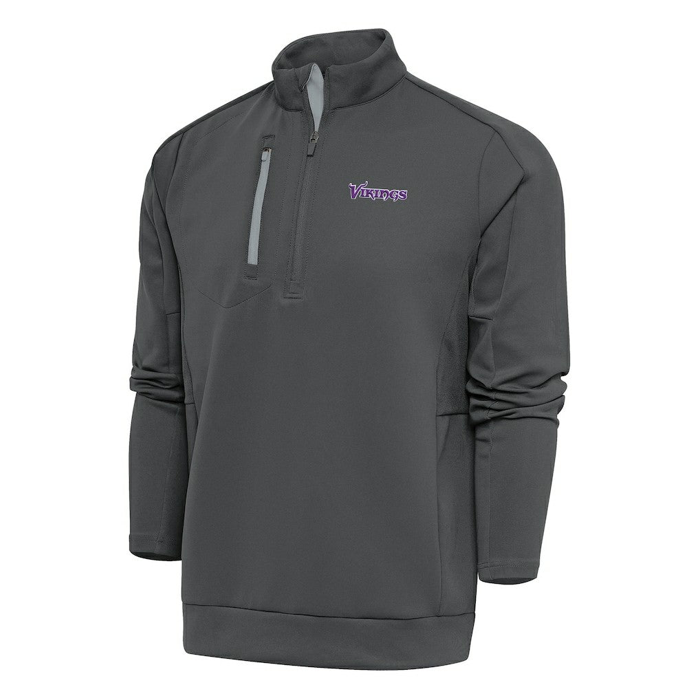 Antigua Team Logo Throwback Generation Quarter-Zip Pullover Top - Minnesota Vikings