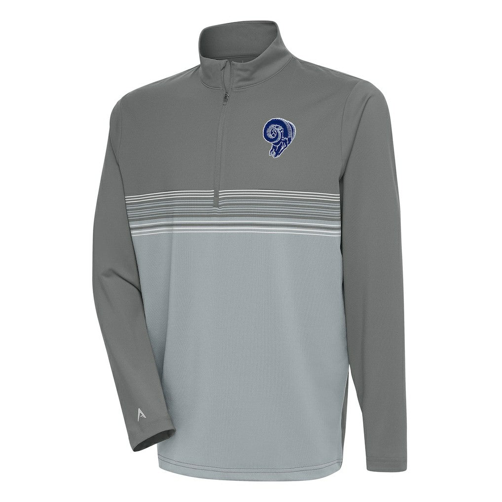 Antigua Team Logo Throwback Pace Quarter-Zip Pullover Top - Los Angeles Rams