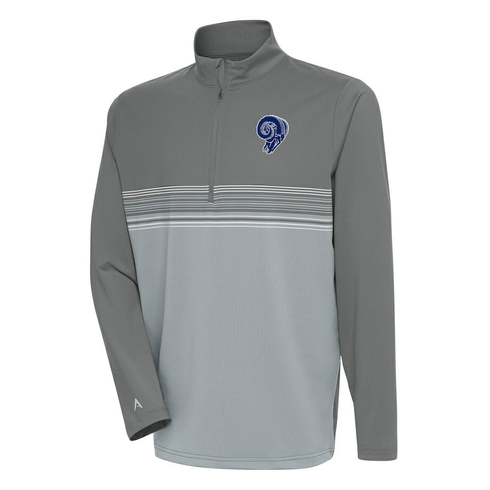 Antigua Team Logo Throwback Pace Quarter-Zip Pullover Top - Los Angeles Rams