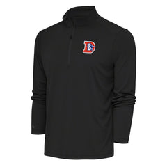 Antigua Team Logo Throwback Tribute Quarter-Zip Pullover Top - Denver Broncos