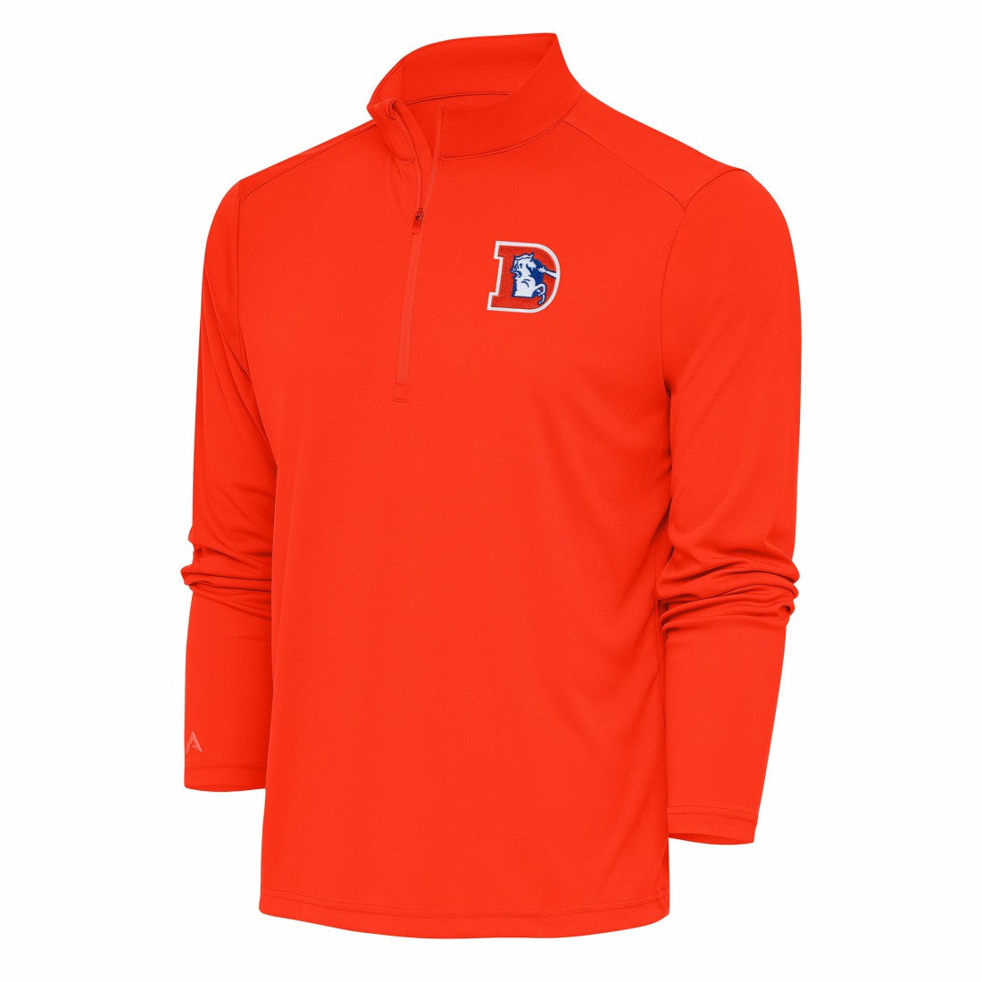 Antigua Team Logo Throwback Tribute Quarter-Zip Pullover Top - Denver Broncos