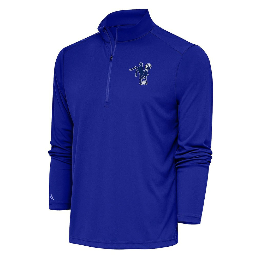 Antigua Team Logo Throwback Tribute Quarter-Zip Pullover Top - Indianapolis Colts