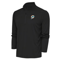 Antigua Team Logo Throwback Tribute Quarter-Zip Pullover Top - Miami Dolphins