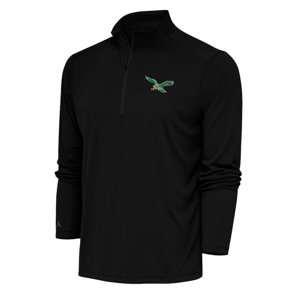 Antigua Team Logo Throwback Tribute Quarter-Zip Pullover Top - Philadelphia Eagles