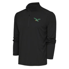 Antigua Team Logo Throwback Tribute Quarter-Zip Pullover Top - Philadelphia Eagles