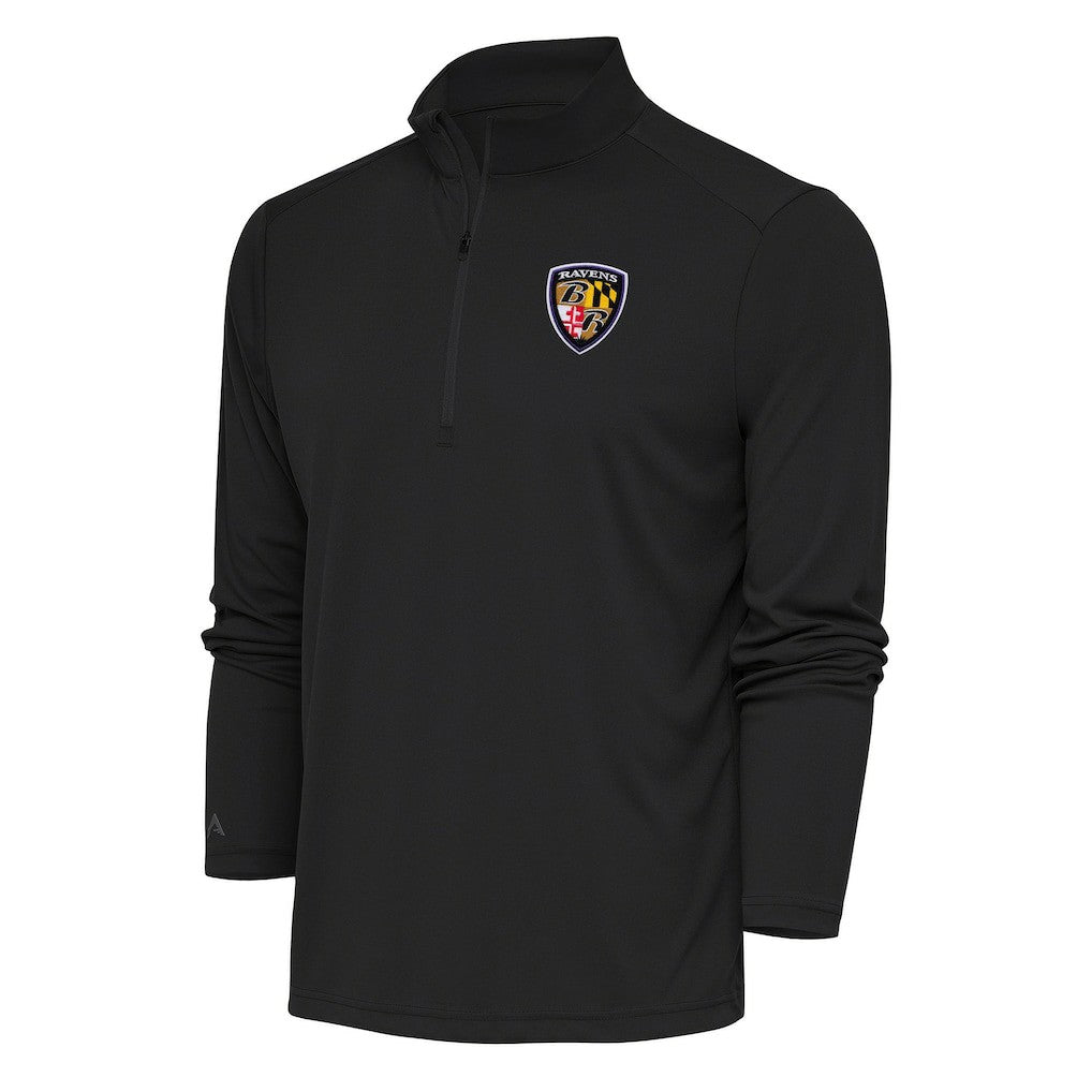Antigua Team Logo Throwback Tribute Quarter-Zip Pullover Top - Baltimore Ravens