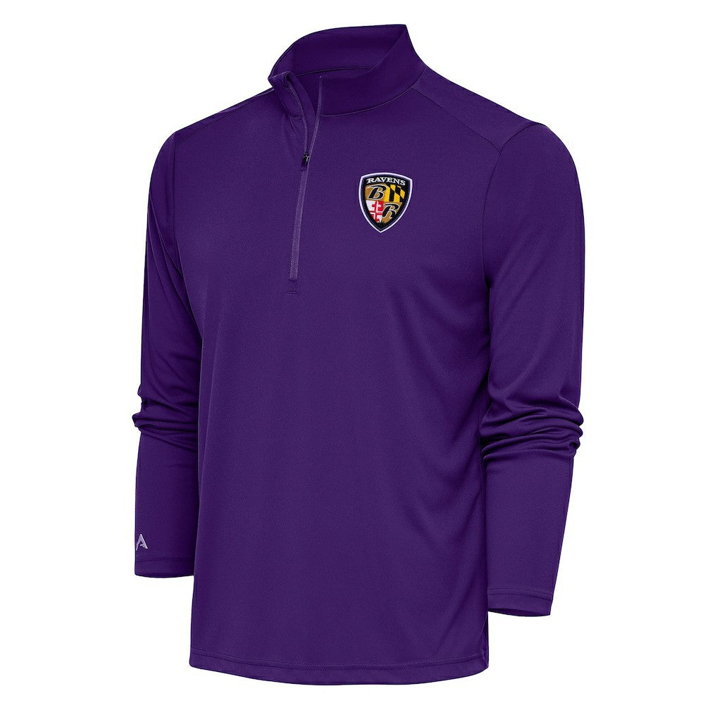 Antigua Team Logo Throwback Tribute Quarter-Zip Pullover Top - Baltimore Ravens