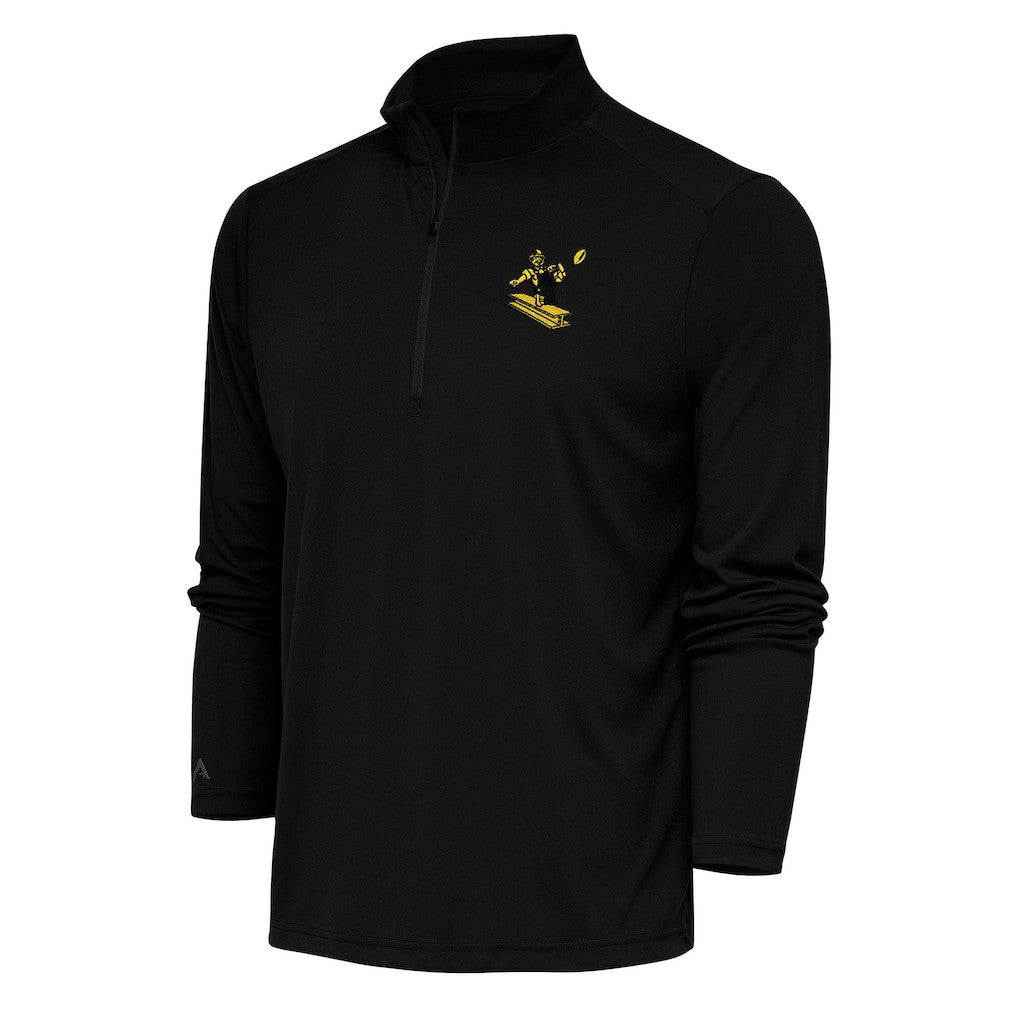 Antigua Team Logo Throwback Tribute Quarter-Zip Pullover Top - Pittsburgh Steelers