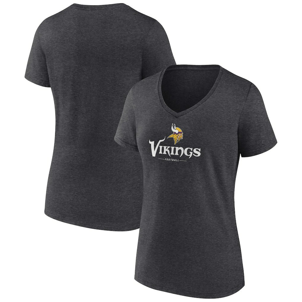 Women's Logo Team Lockup V-Neck T-Shirt - Minnesota Vikings