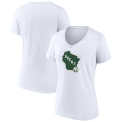 NBA Milwaukee Bucks Women's Alternate Logo V-Neck T-Shirt