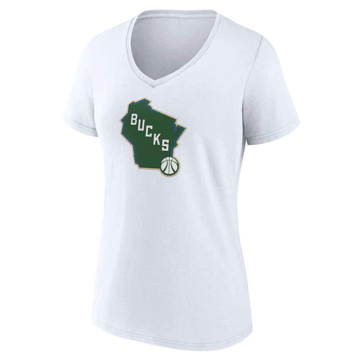 NBA Milwaukee Bucks Women's Alternate Logo V-Neck T-Shirt