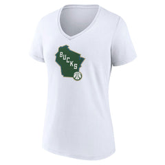 NBA Milwaukee Bucks Women's Alternate Logo V-Neck T-Shirt