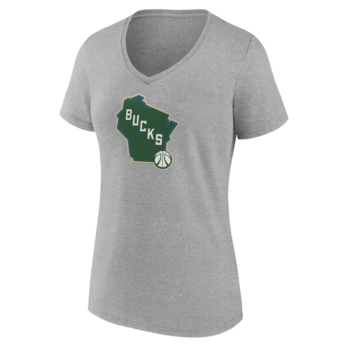 NBA Milwaukee Bucks Women's Alternate Logo V-Neck T-Shirt