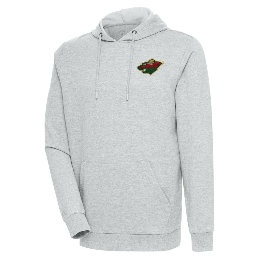 NHL Heather Gray Minnesota Wild Antigua Action Chenille Pullover Hoodie