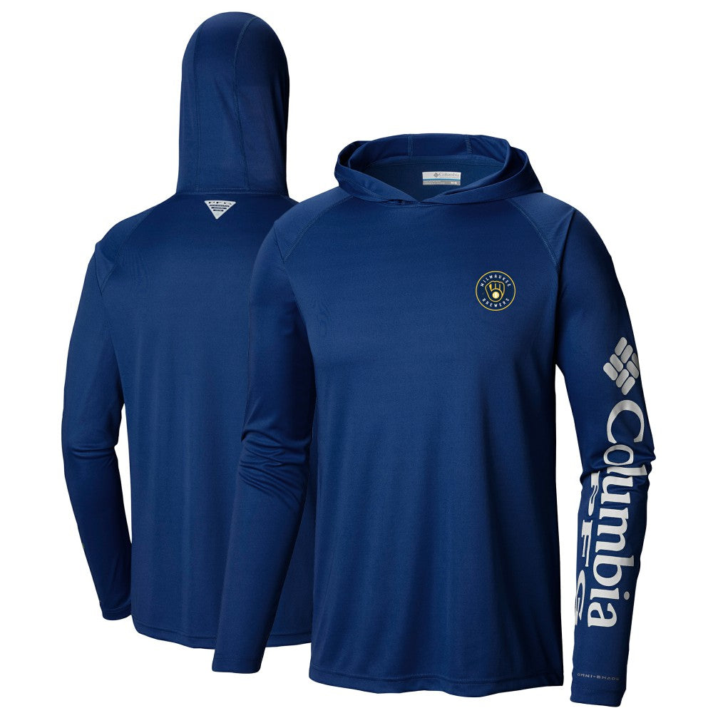 MLB Milwaukee Brewers Columbia Terminal Tackle Long Sleeve Hoodie T-Shirt