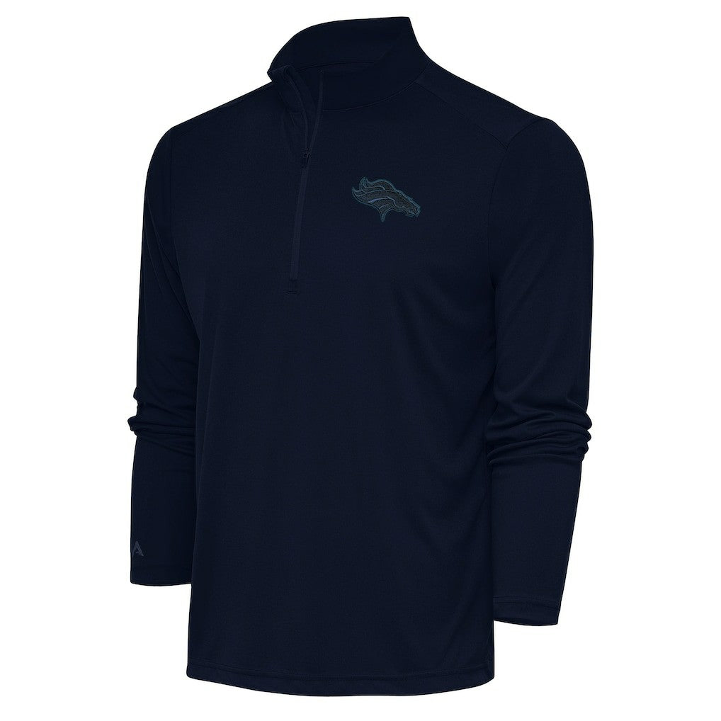 Antigua Tonal Logo Tribute Quarter-Zip Pullover Top - Denver Broncos