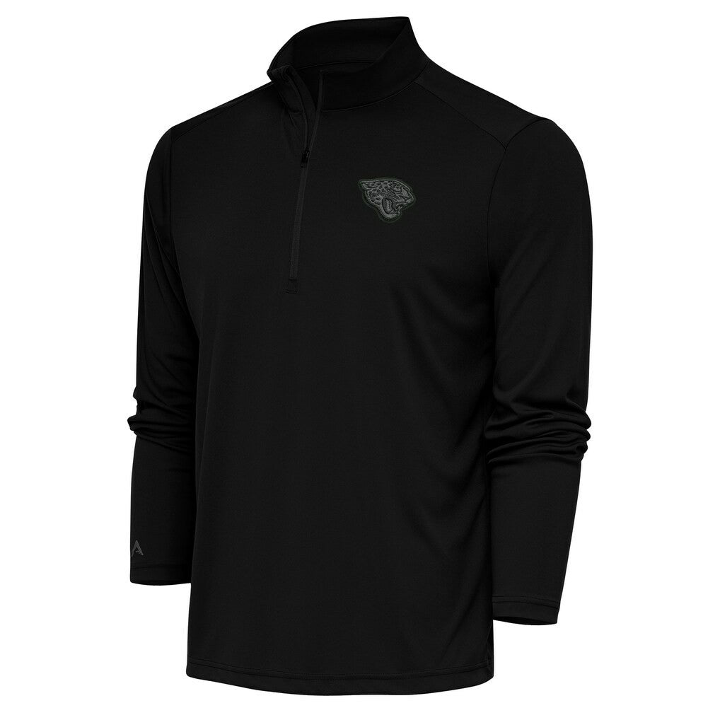 Antigua Tonal Logo Tribute Quarter-Zip Pullover Top - Jacksonville Jaguars