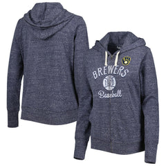 MLB Milwaukee Brewers Touch Women's Training Camp Tri-Blend Lightweight Full-Zip Hoodie