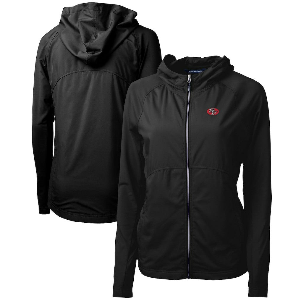 Cutter & Buck Women's Throwback Logo Adapt Eco Knit Hybrid Recycled Full-Zip Hoodie - San Francisco 49ers