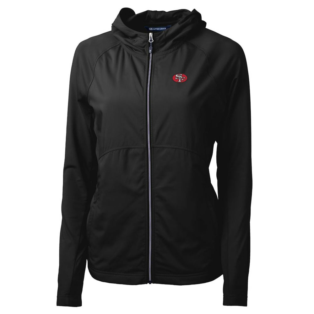 Cutter & Buck Women's Throwback Logo Adapt Eco Knit Hybrid Recycled Full-Zip Hoodie - San Francisco 49ers