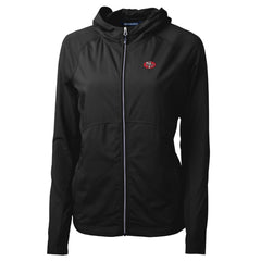 Cutter & Buck Women's Throwback Logo Adapt Eco Knit Hybrid Recycled Full-Zip Hoodie - San Francisco 49ers