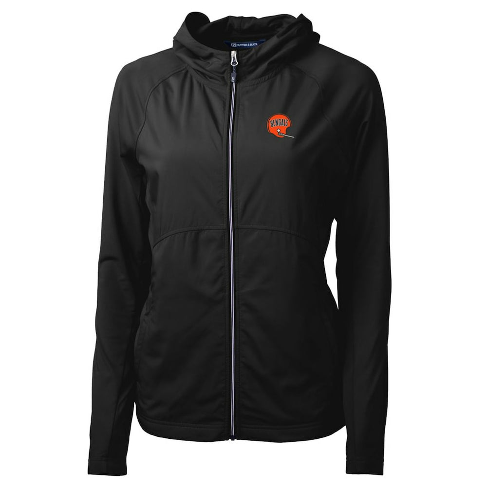 Cutter & Buck Women's Throwback Logo Adapt Eco Knit Hybrid Recycled Full-Zip Hoodie - Cincinnati Bengals