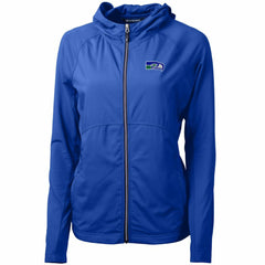 Cutter & Buck Women's Throwback Logo Adapt Eco Knit Hybrid Recycled Full-Zip Hoodie - Seattle Seahawks
