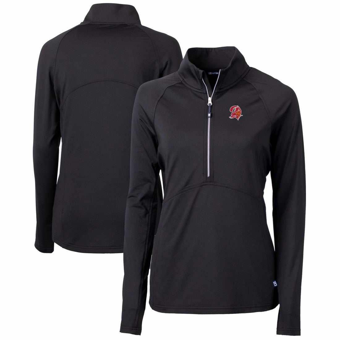 Cutter & Buck Women's Throwback Logo Adapt Eco Knit Stretch Recycled Half-Zip Pullover Top - Tampa Bay Buccaneers