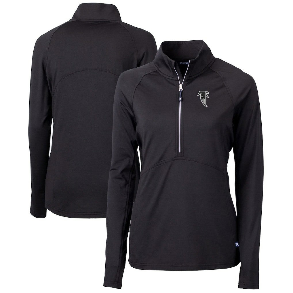 Cutter & Buck Women's Throwback Logo Adapt Eco Knit Stretch Recycled Half-Zip Pullover Top - Atlanta Falcons