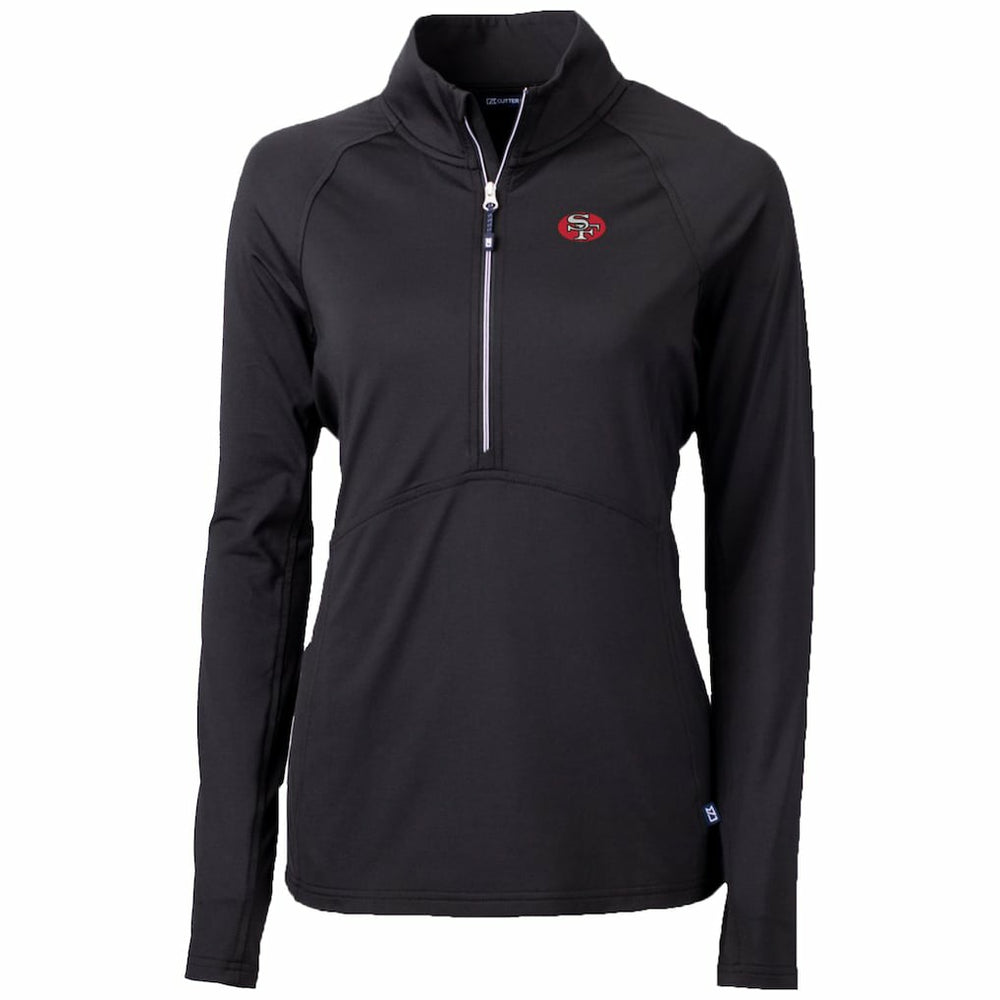 Cutter & Buck Women's Throwback Logo Adapt Eco Knit Stretch Recycled Half-Zip Pullover Top - San Francisco 49ers
