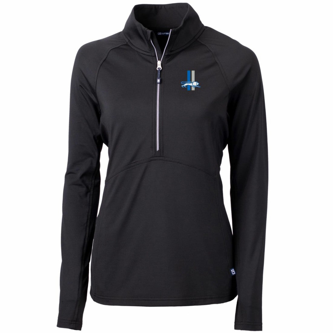 Cutter & Buck Women's Throwback Logo Adapt Eco Knit Stretch Recycled Half-Zip Pullover Top - Detroit Lions