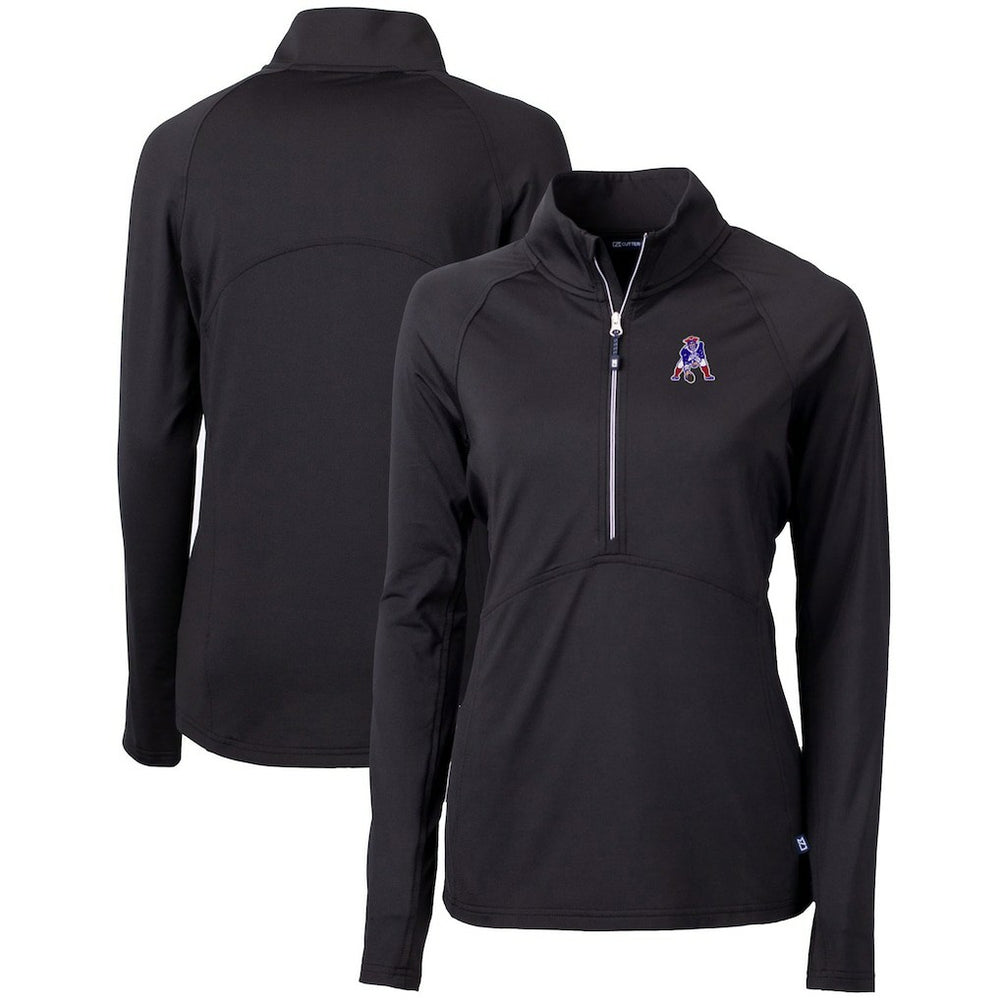 Cutter & Buck Women's Throwback Logo Adapt Eco Knit Stretch Recycled Half-Zip Pullover Top - New England Patriots
