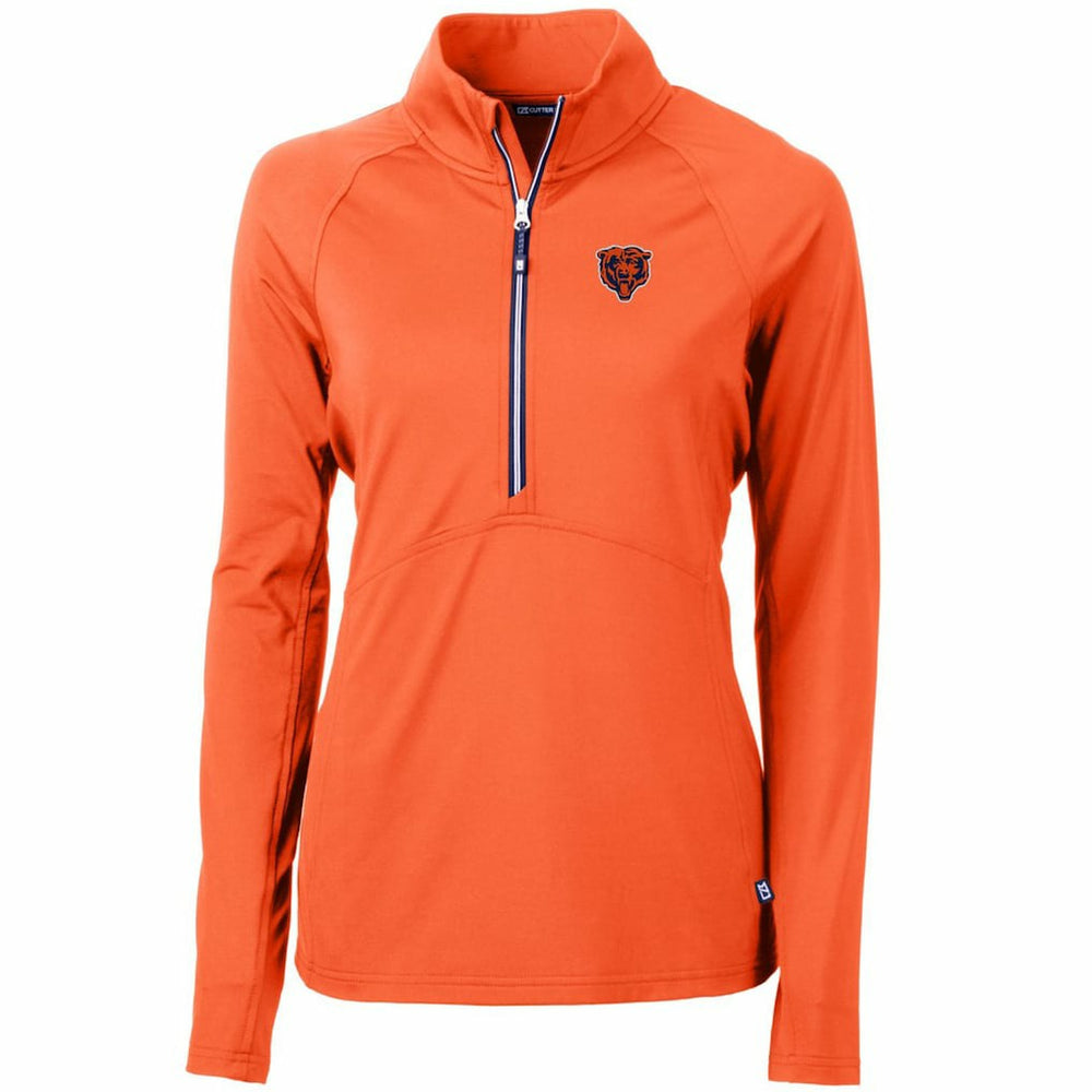 Cutter & Buck Women's Throwback Logo Adapt Eco Knit Stretch Recycled Half-Zip Pullover Top - Chicago Bears