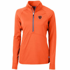 Cutter & Buck Women's Throwback Logo Adapt Eco Knit Stretch Recycled Half-Zip Pullover Top - Chicago Bears