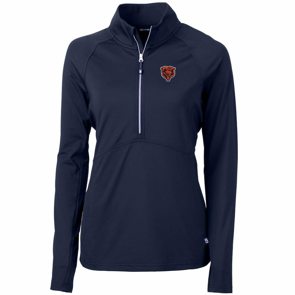 Cutter & Buck Women's Throwback Logo Adapt Eco Knit Stretch Recycled Half-Zip Pullover Top - Chicago Bears