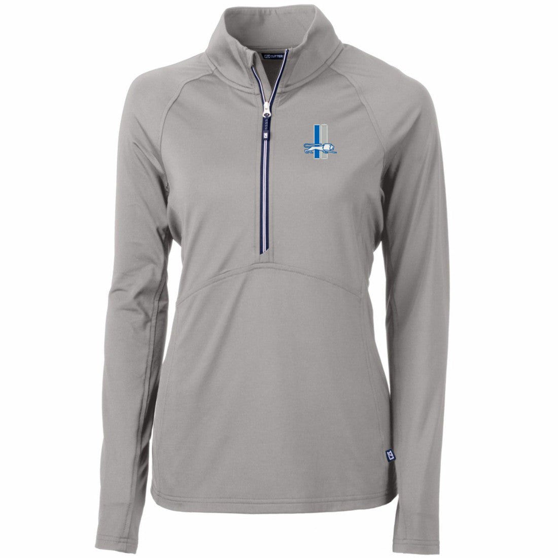 Cutter & Buck Women's Throwback Logo Adapt Eco Knit Stretch Recycled Half-Zip Pullover Top - Detroit Lions