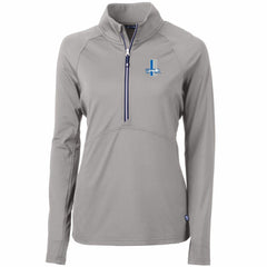 Cutter & Buck Women's Throwback Logo Adapt Eco Knit Stretch Recycled Half-Zip Pullover Top - Detroit Lions