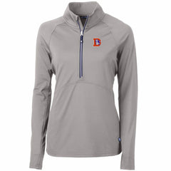 Cutter & Buck Women's Throwback Logo Adapt Eco Knit Stretch Recycled Half-Zip Pullover Top - Denver Broncos