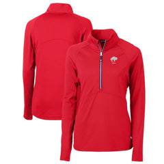 Cutter & Buck Women's Throwback Logo Adapt Eco Knit Stretch Recycled Half-Zip Pullover Top - Buffalo Bills