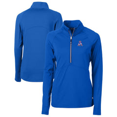 Cutter & Buck Women's Throwback Logo Adapt Eco Knit Stretch Recycled Half-Zip Pullover Top - New England Patriots