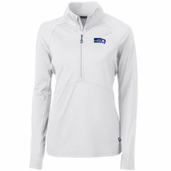 Cutter & Buck Women's Throwback Logo Adapt Eco Knit Stretch Recycled Half-Zip Pullover Top - Seattle Seahawks